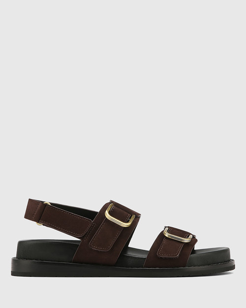 Amira Espresso Nubuck Leather Sandal