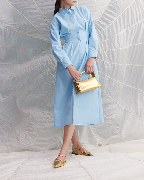 Maddy Gold Metallic Crease Leather Slingback