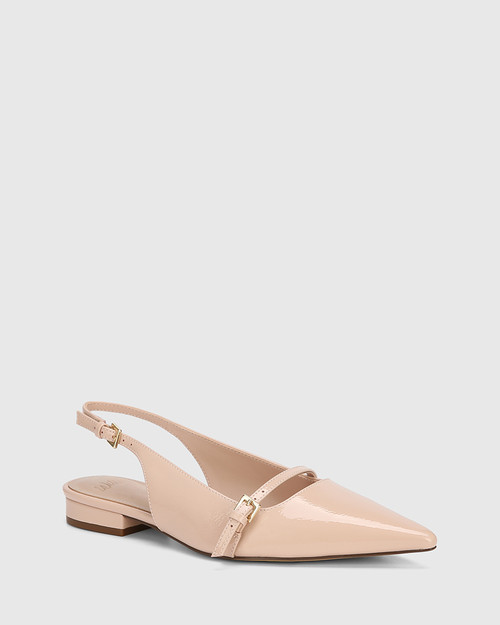 Maria Ballet Pink Crinkle Patent Leather Slingback