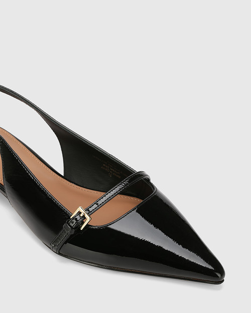 Maria Black Crinkle Patent Leather Slingback