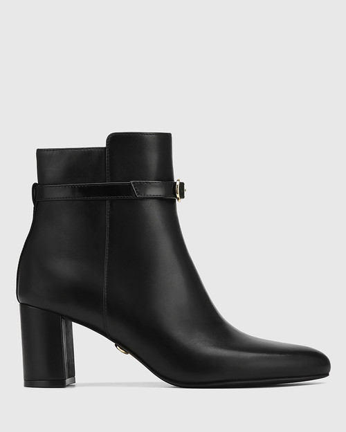 Karisma Black Leather Ankle Boot
