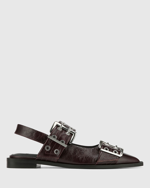 Daxton Raisin Crease Leather Slingback