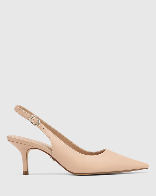 Leia Vintage Pink Leather Slingback