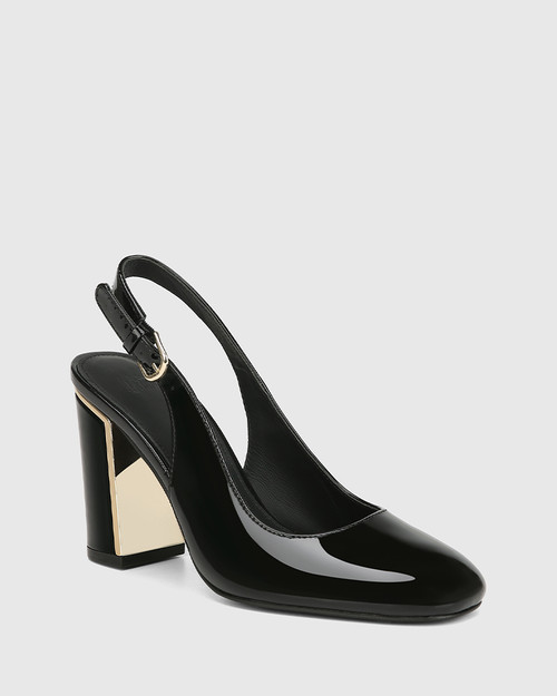Parvati Black Patent Leather Slingback