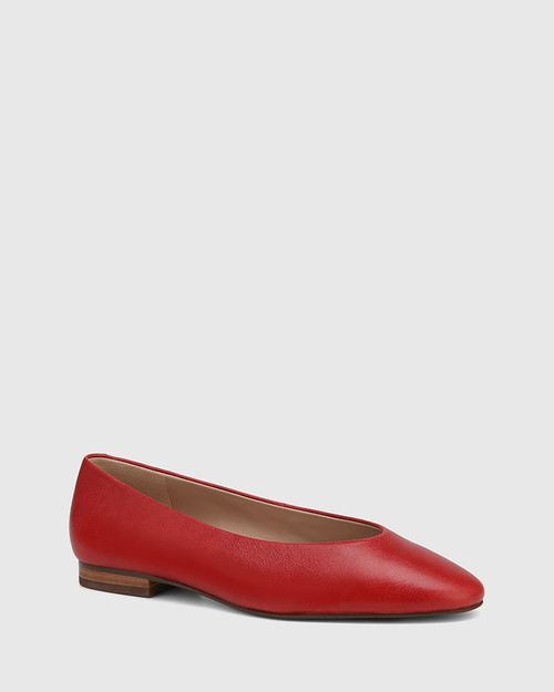 Angela Rouge Red Leather Ballet Flat