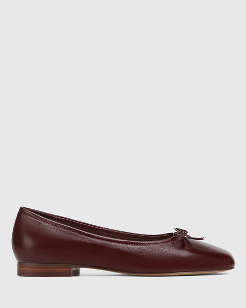 Alaskan Wine Red Leather Ballet Flat