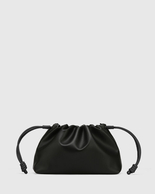 Junia Black Leather Handbag