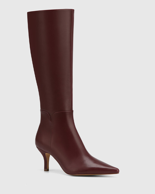 Tarley Wine Leather Long Boot