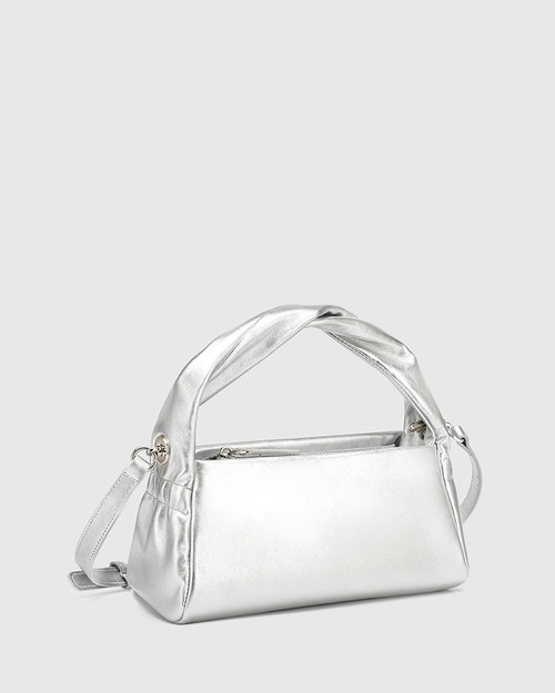 Moxie Silverware Metallic Leather Handbag