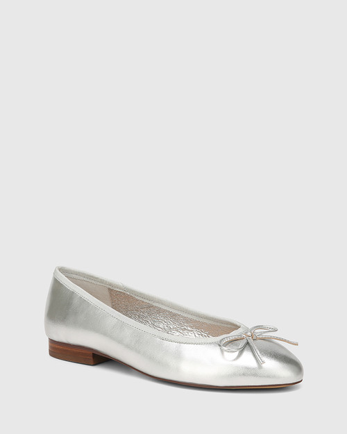 Agnessa Silverware Metallic Leather Ballet Flat