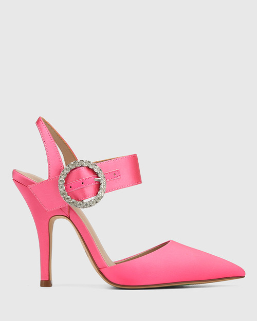 Vite Hot Pink Recycled Satin Stiletto Heel Sandal