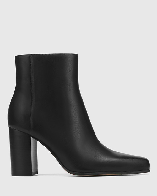 Haval Black Leather Ankle Boot