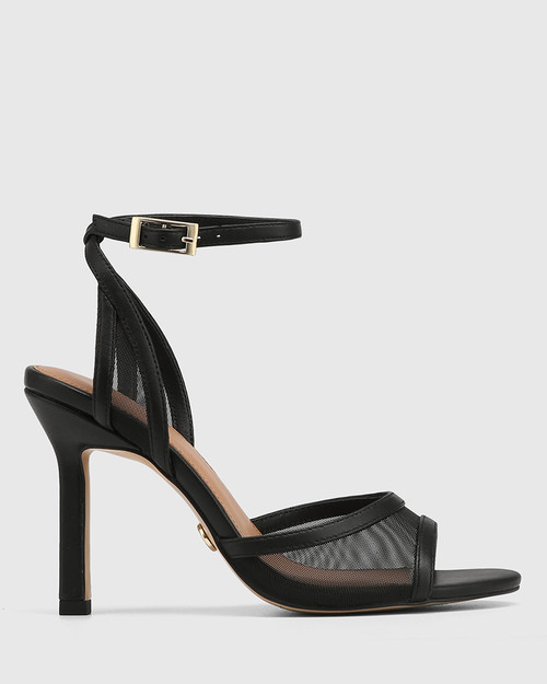 Zoella Black Mesh Textile Stiletto Heel