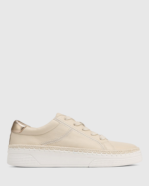 Carlee Warm Beige Leather Sneaker
