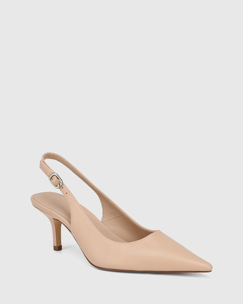 Leia Vintage Pink Leather Slingback