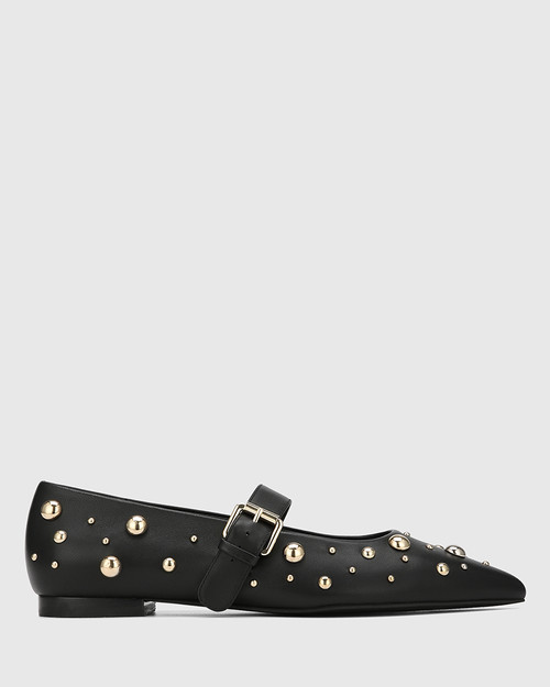 Dacie Black Leather Mary Jane