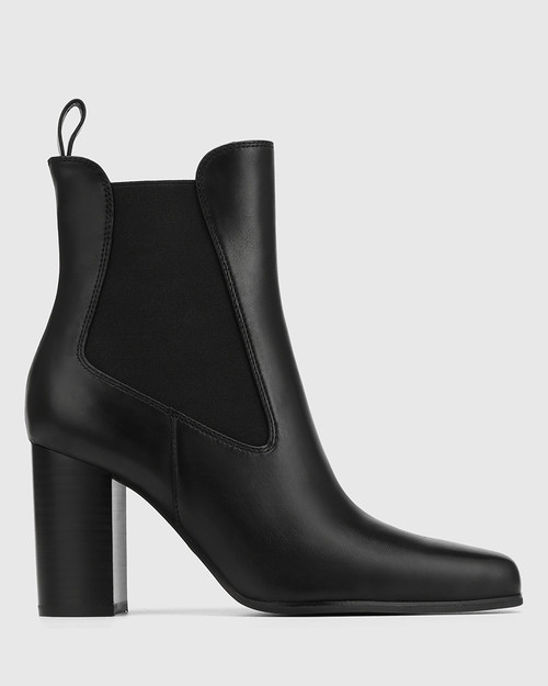 Haze Black Leather Ankle Boot