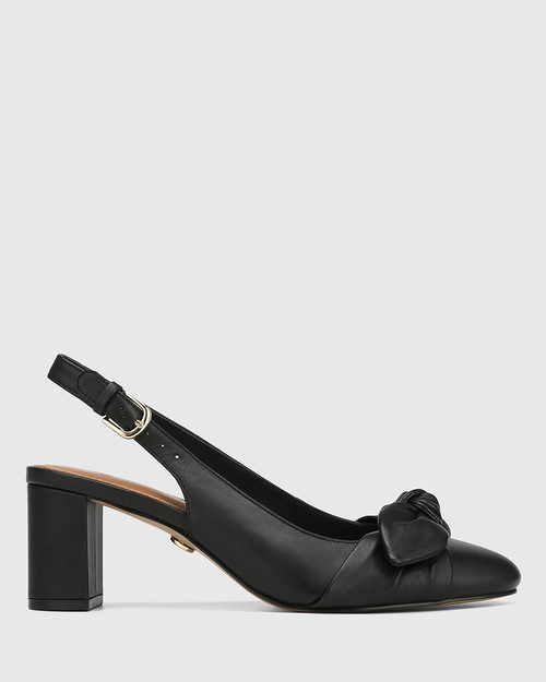 Kaye Black Leather Slingback
