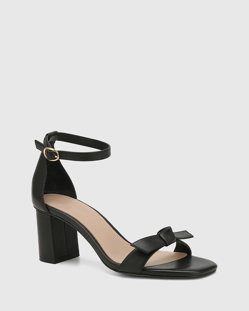 Calliope Black Leather Block Heel