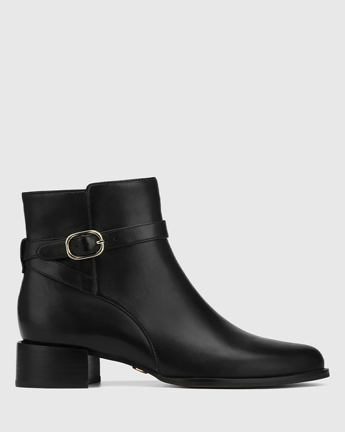 Barnes Black Leather Ankle Boot