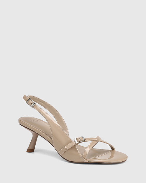 Inez Misty Grey Patent Leather Slingback