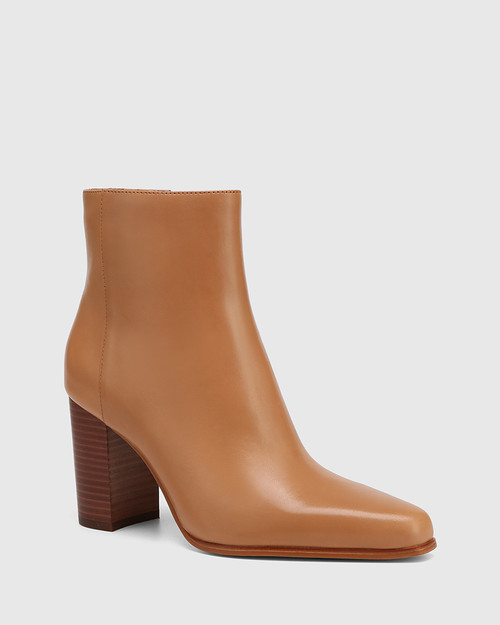 Haval Dark Sand Leather Ankle Boot