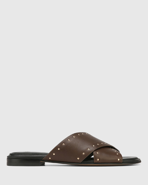 Connie Espresso Leather Slide