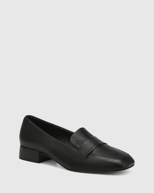 Flossie Black Leather Loafer