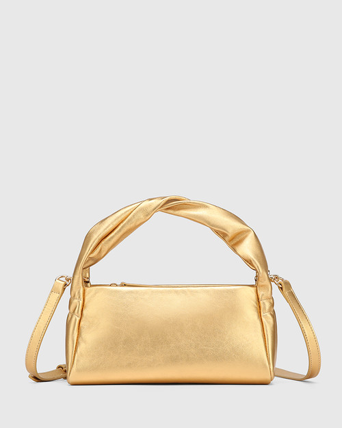 Moxie Gold Metallic Leather Handbag