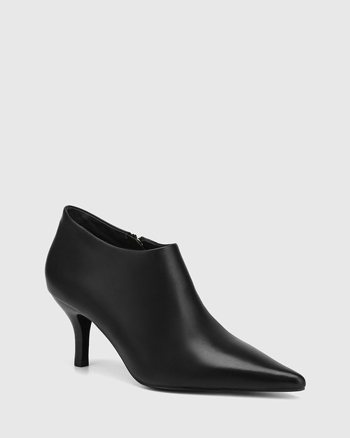 Tamyra Black Leather Ankle Boot