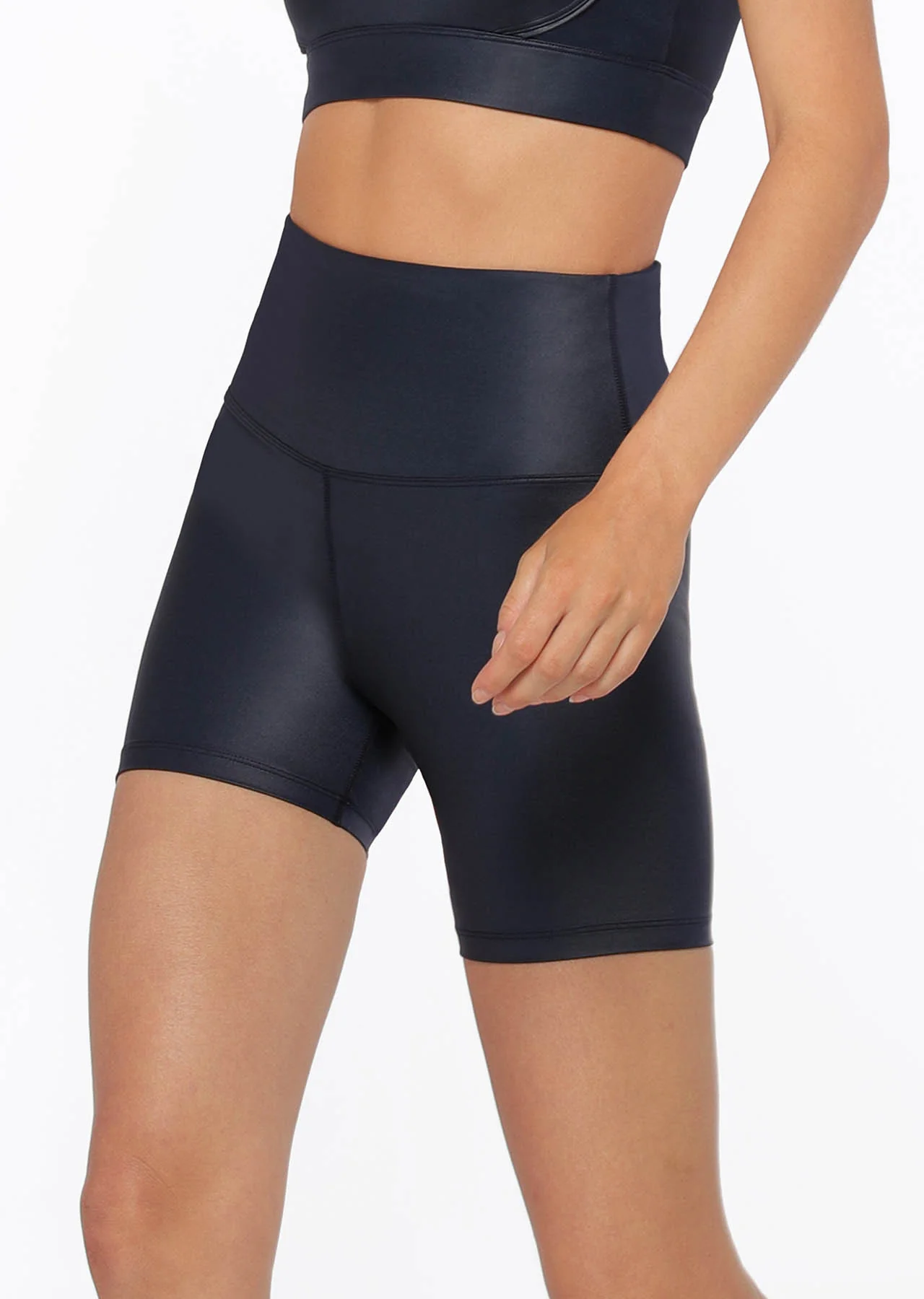 Wet Look Bike Shorts