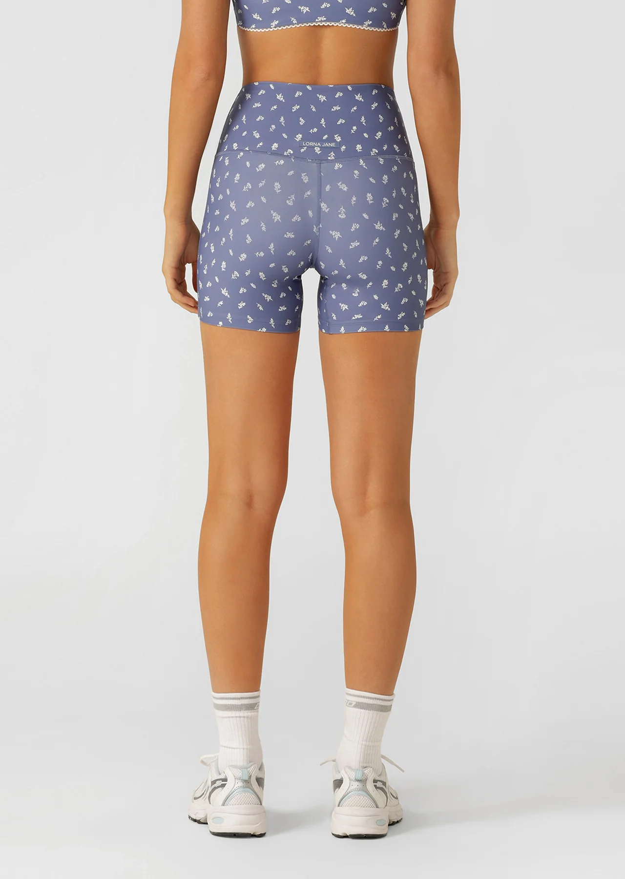 Blue Fleur Hi Fold No Ride 12cm Bike Shorts