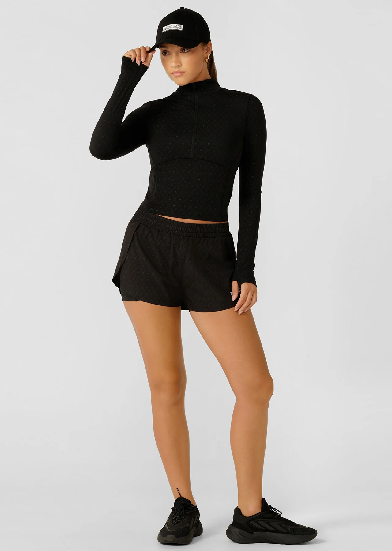 High Definition Reflective 1/2 Zip Long Sleeve Top