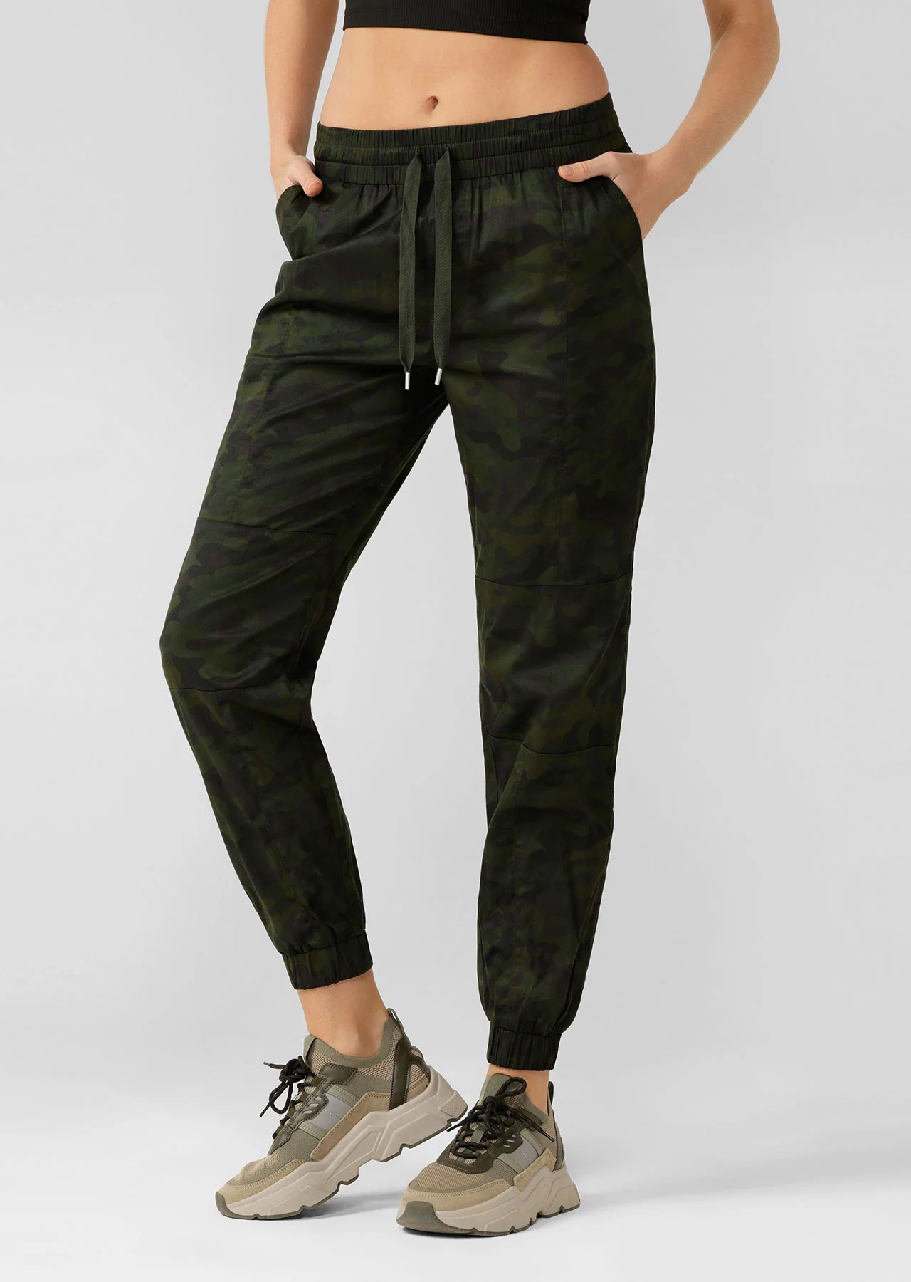 Tropic Safari High Waisted Flashy Full Length Pants