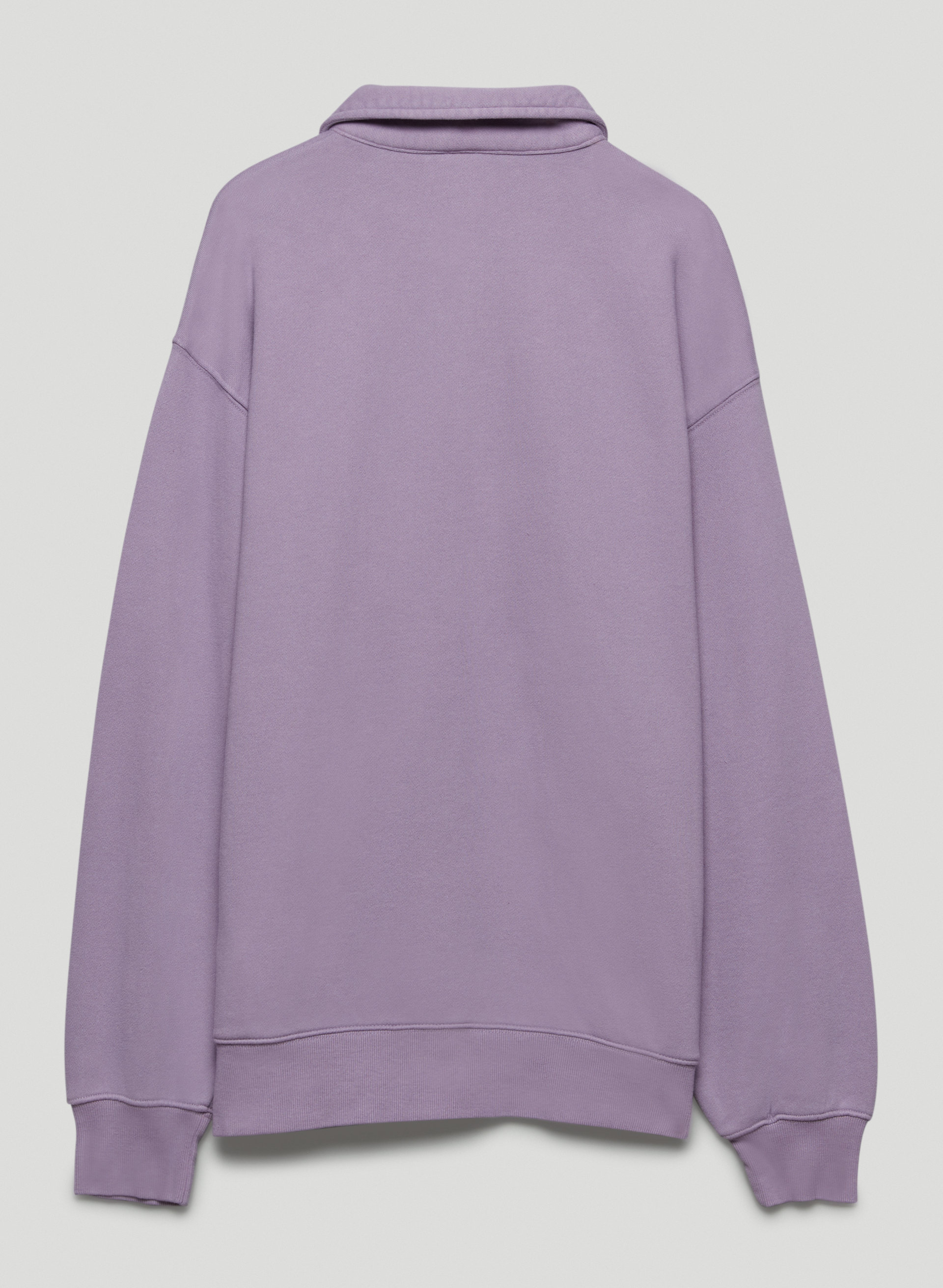 Cozy Fleece Boyfriend Polo Sweatshirt