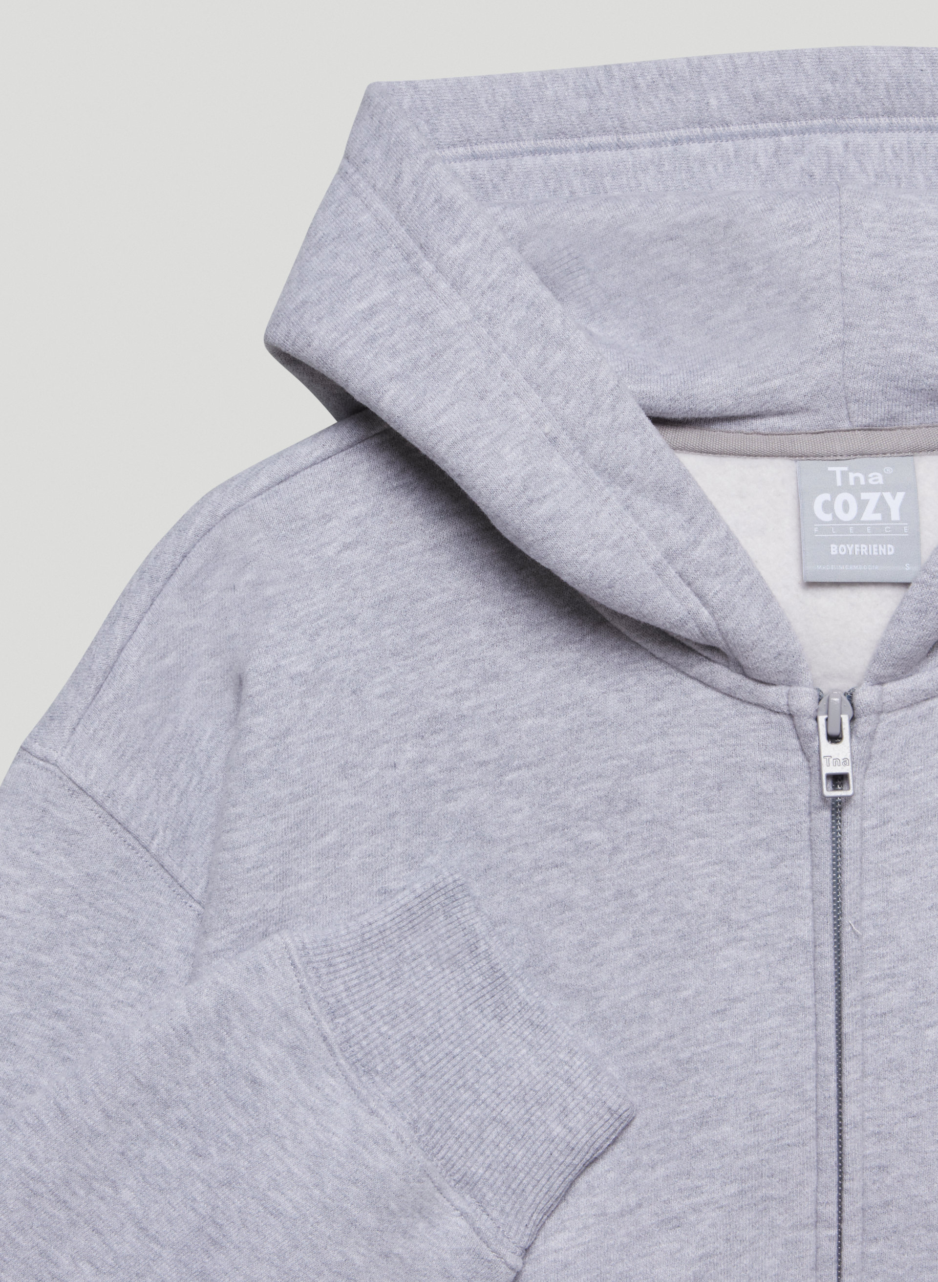 Cozy Fleece Boyfriend Boxy Zip Hoodie