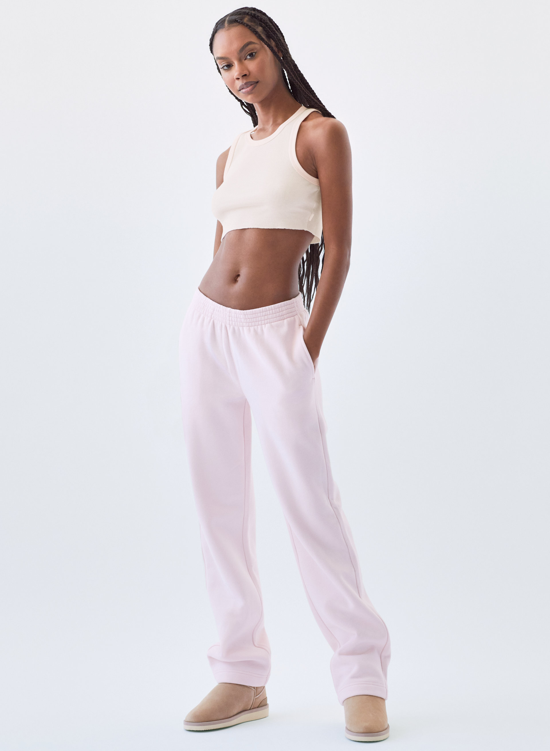 Ribbed Cropped Racer Tank