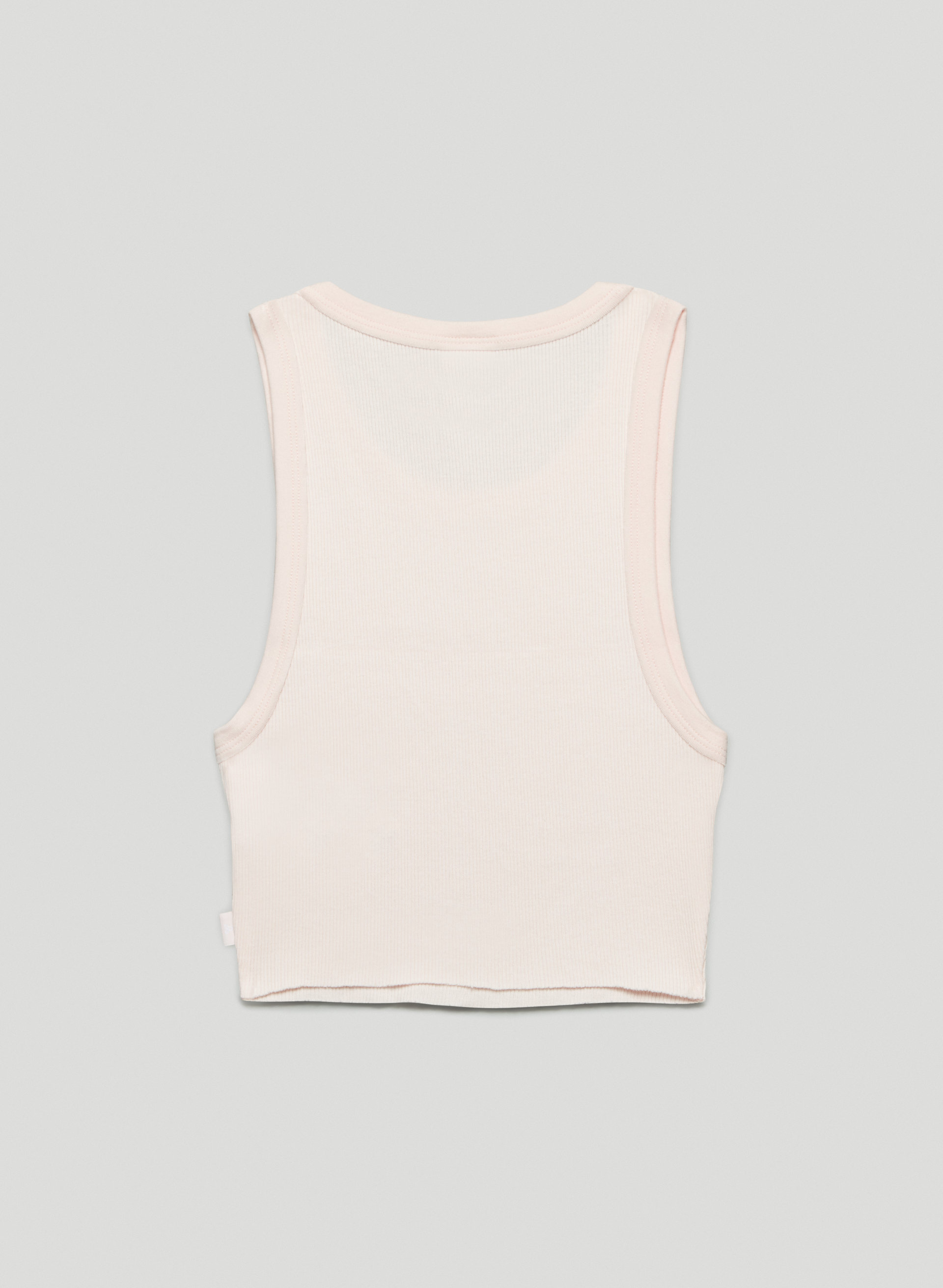 Ribbed Cropped Racer Tank