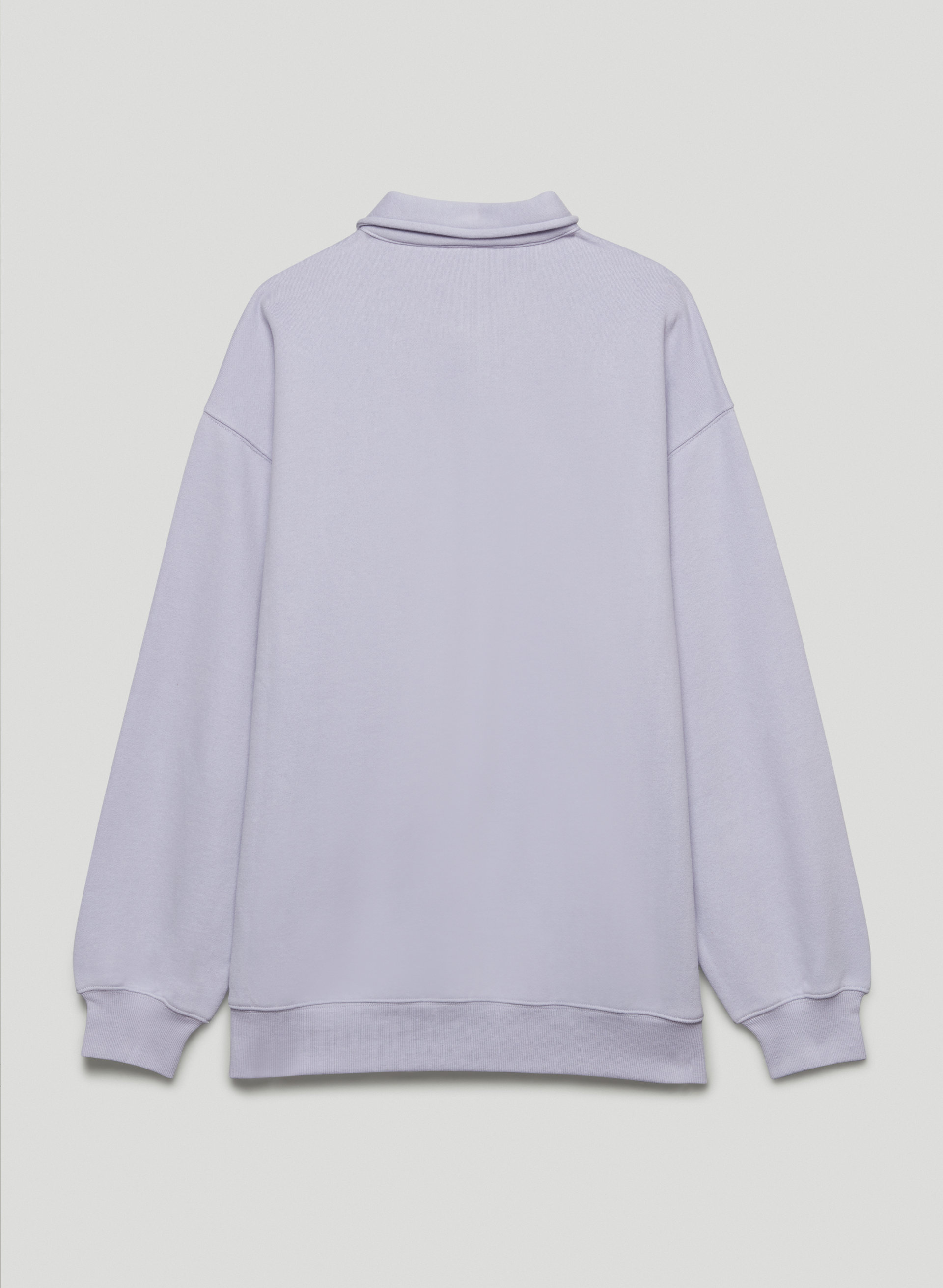 Cozy Fleece Boyfriend Polo Sweatshirt