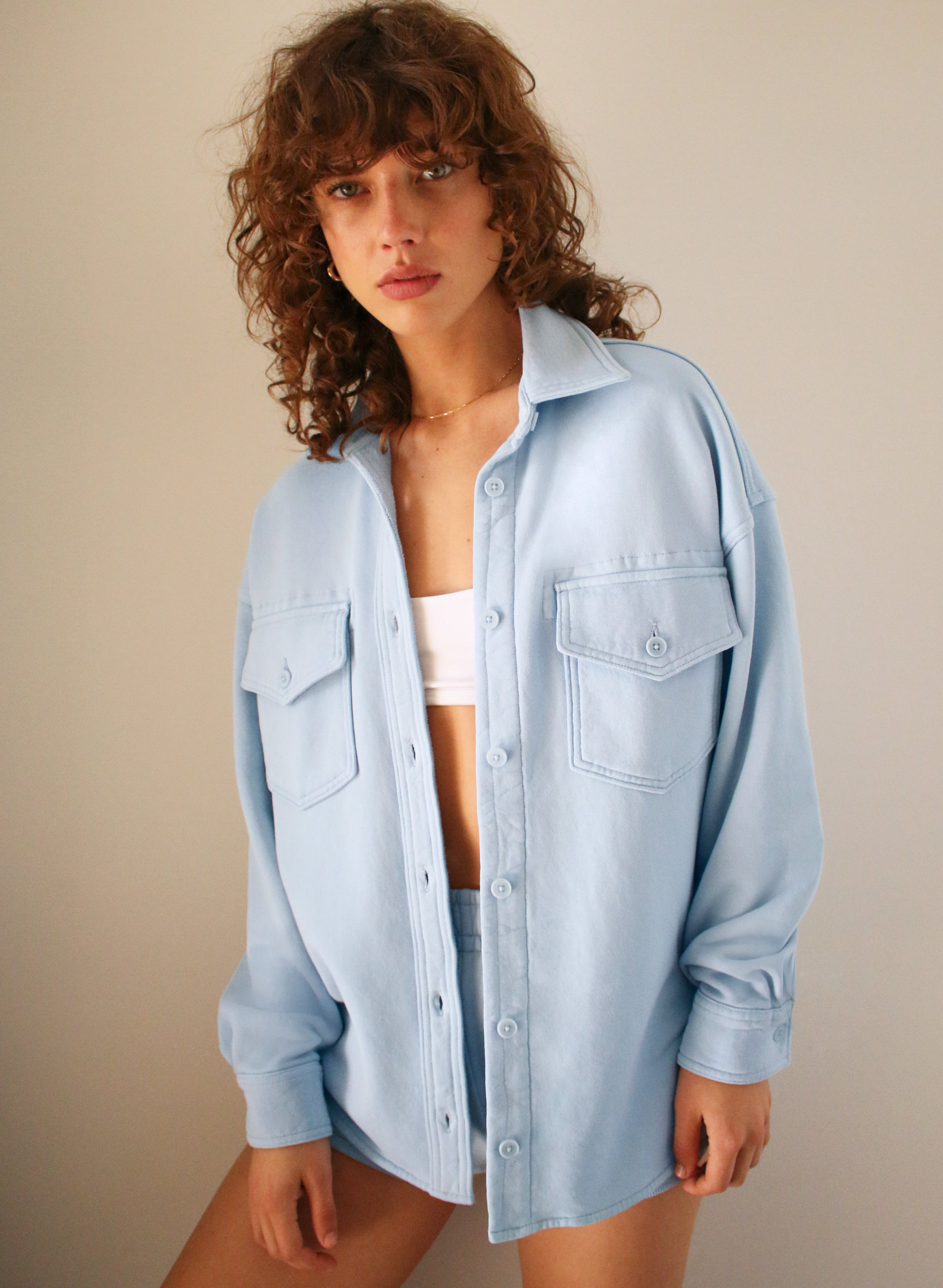 Free Terry Fleece Shirt Jacket