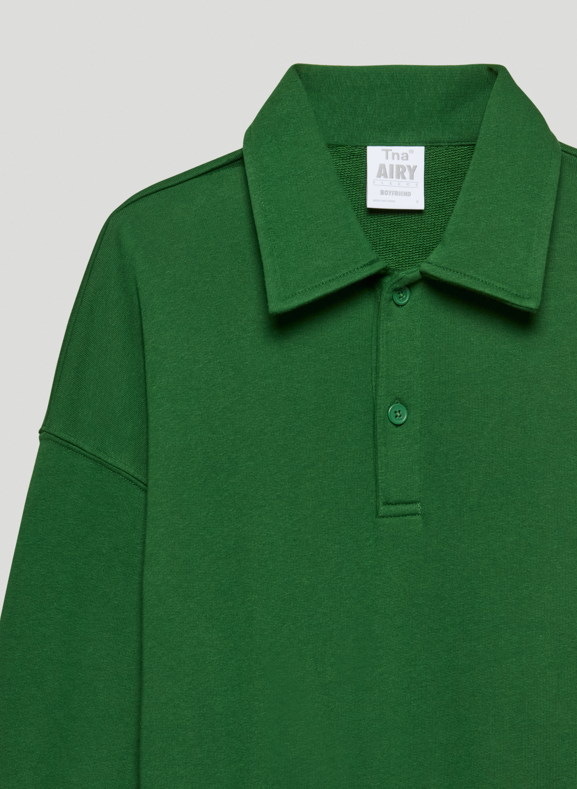 New Airy Fleece Boyfriend Polo Sweatshirt