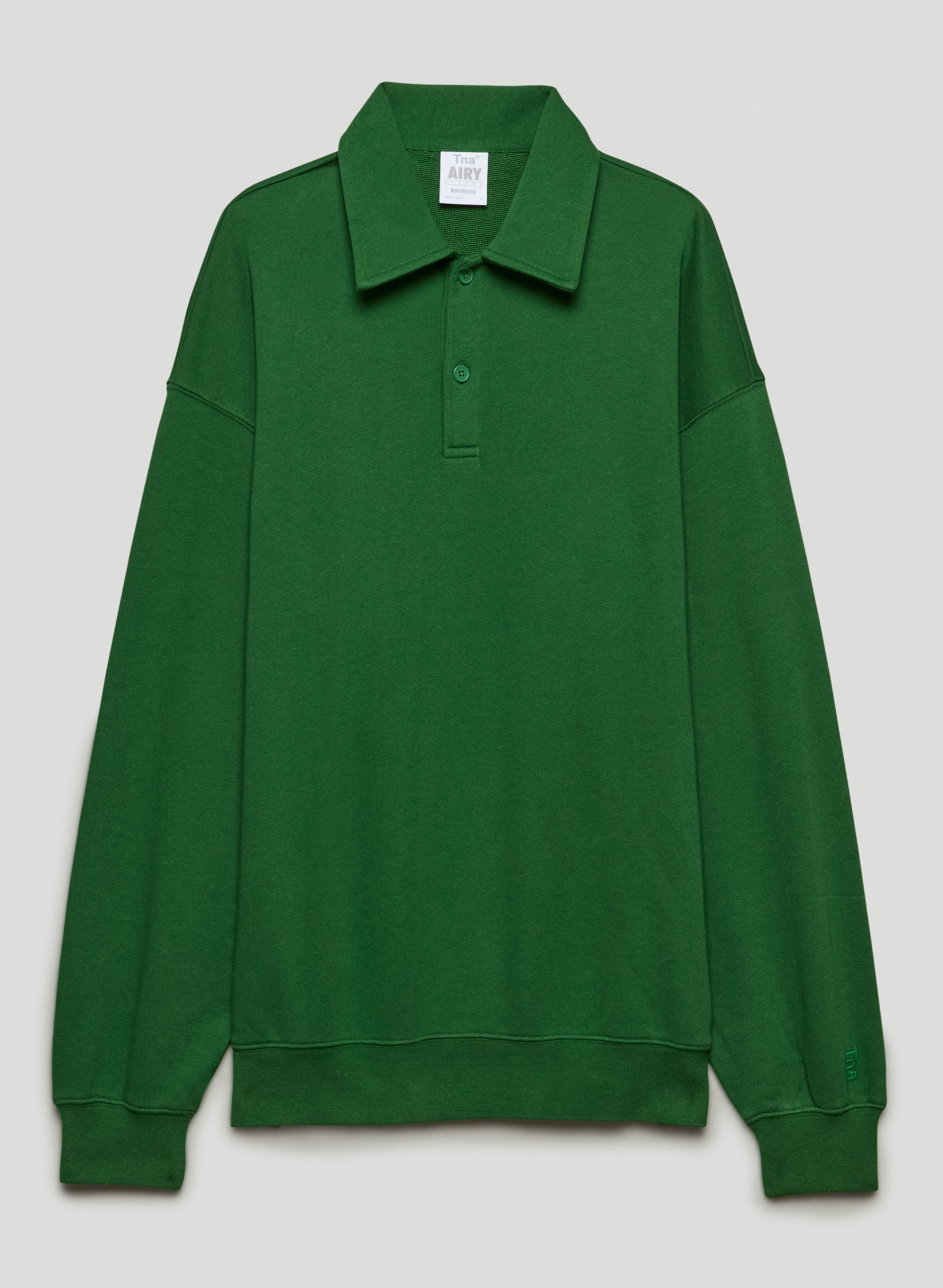 New Airy Fleece Boyfriend Polo Sweatshirt