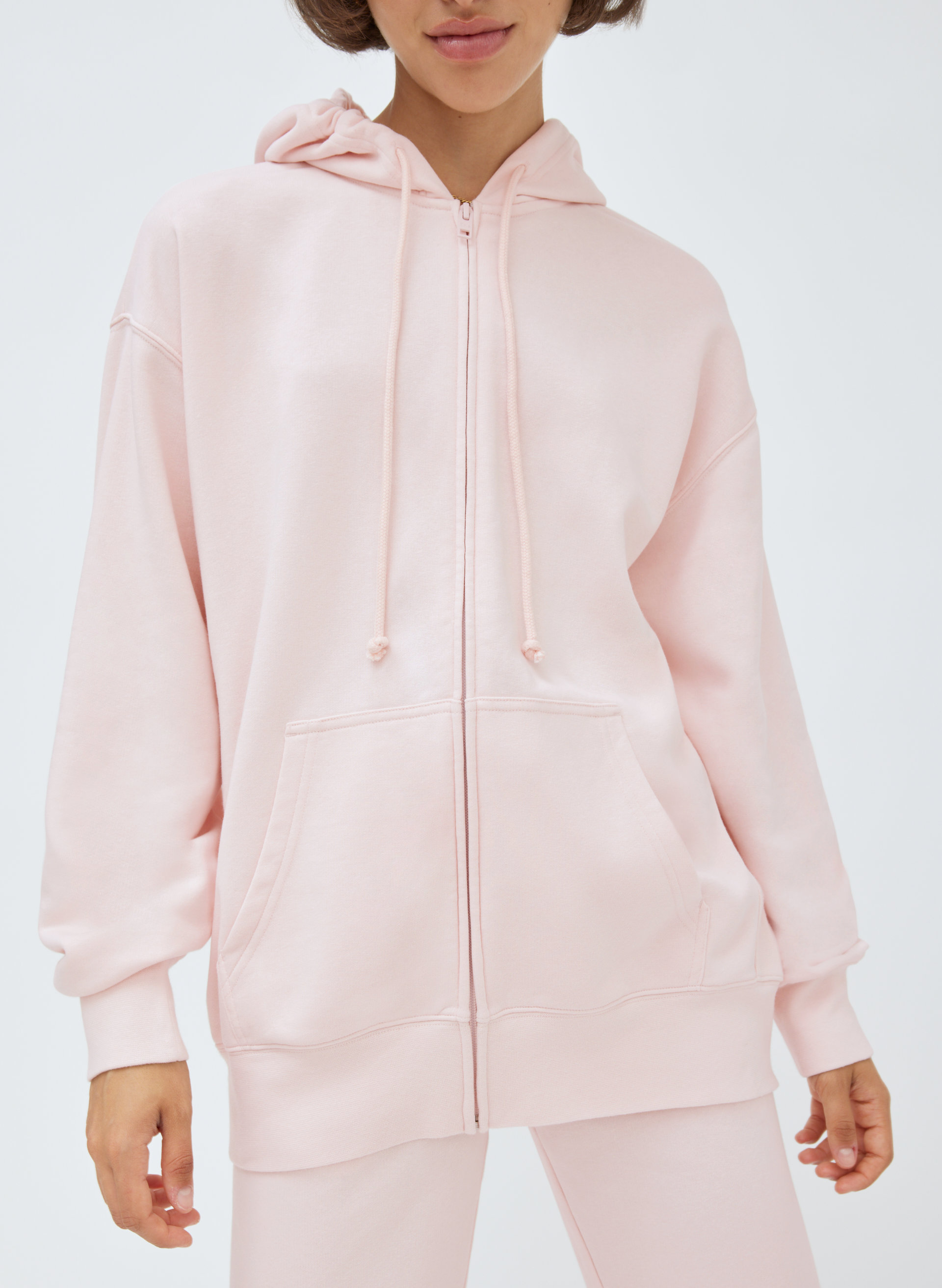 Airy Fleece Boyfriend Zip-Up Hoodie