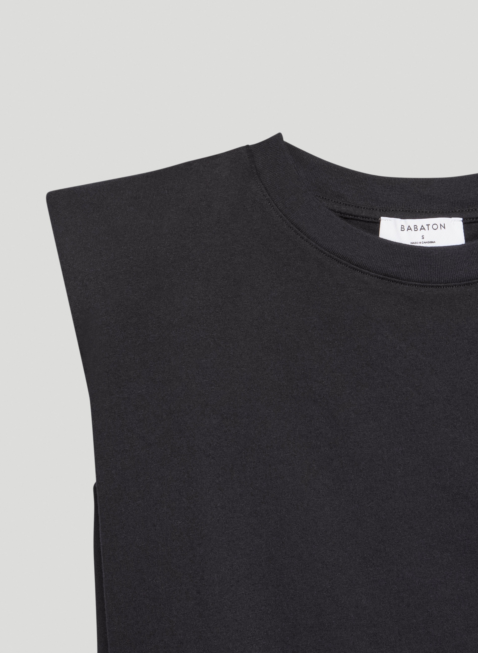 Shoulder Pad Cropped T-Shirt