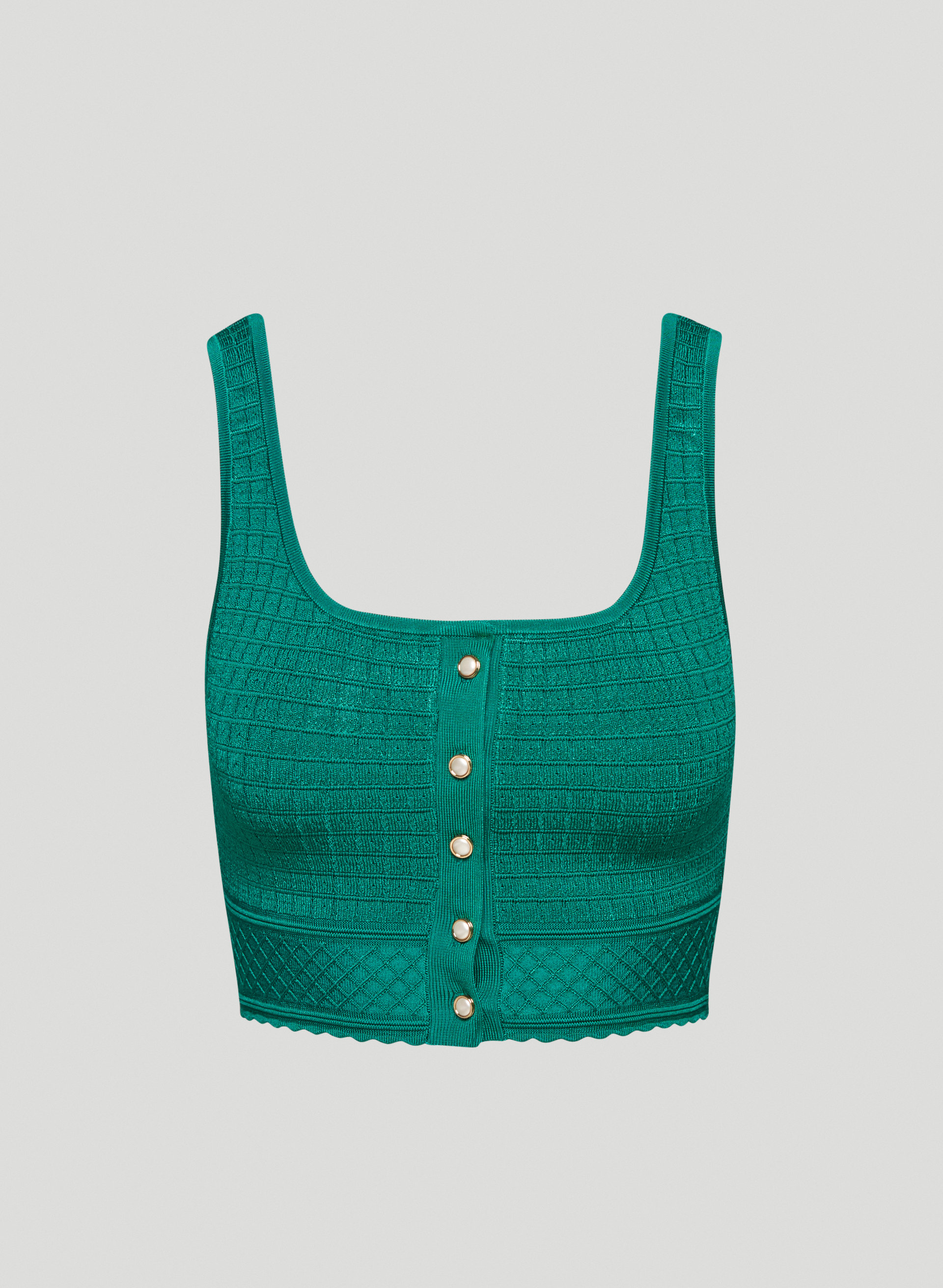 Sculpt Knit Button Tank