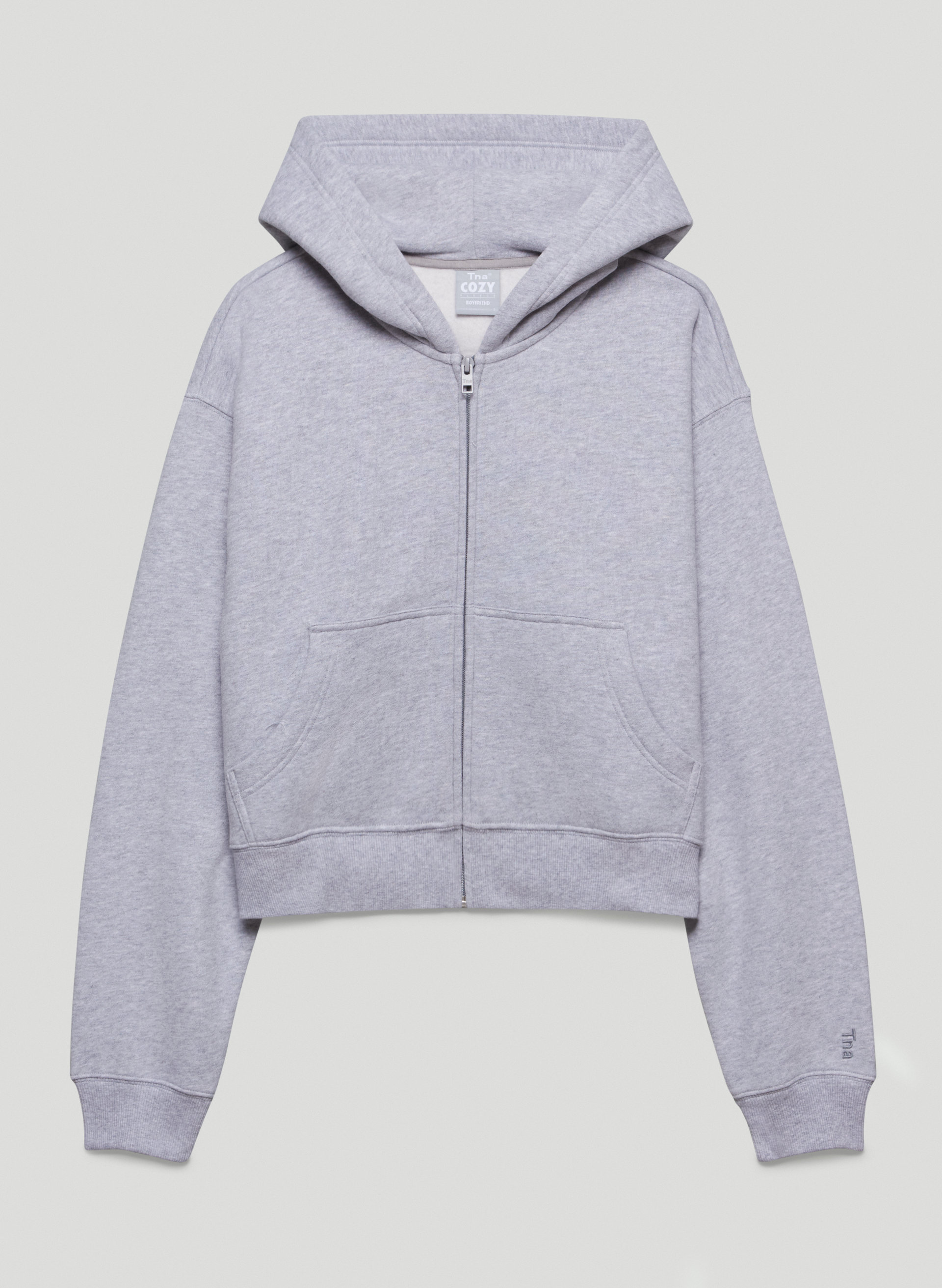 Cozy Fleece Boyfriend Boxy Zip Hoodie