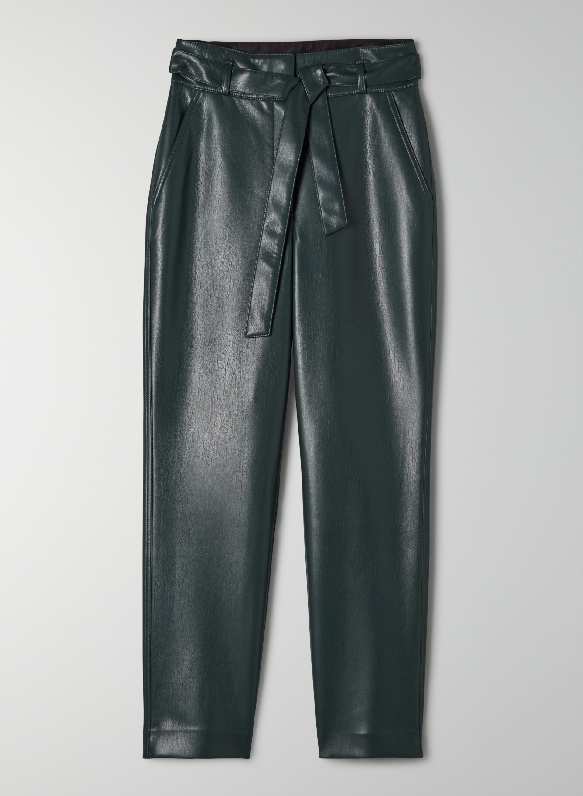 Vegan Leather Belted Pant