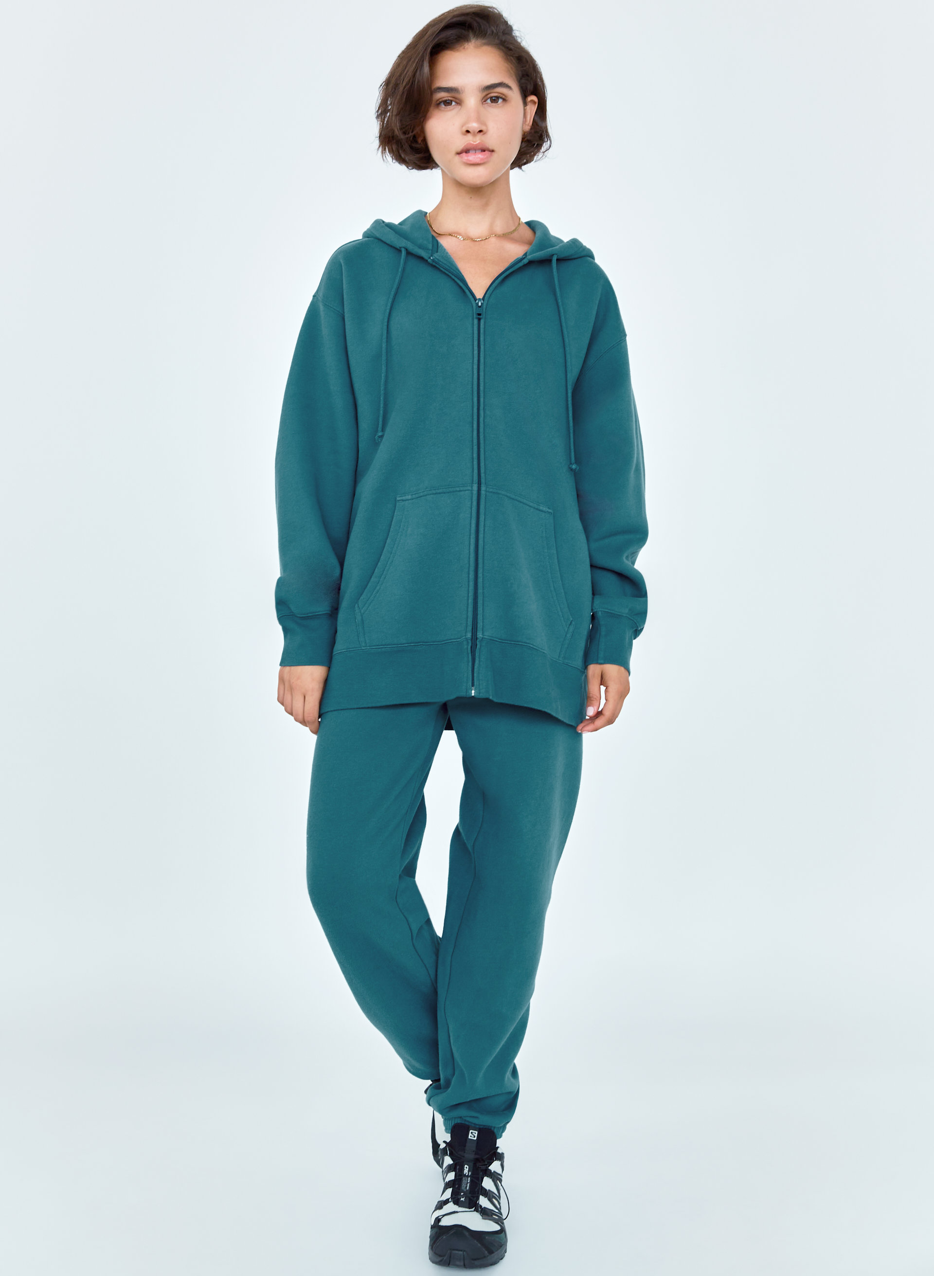 Cozy Fleece Boyfriend Zip-Up Hoodie