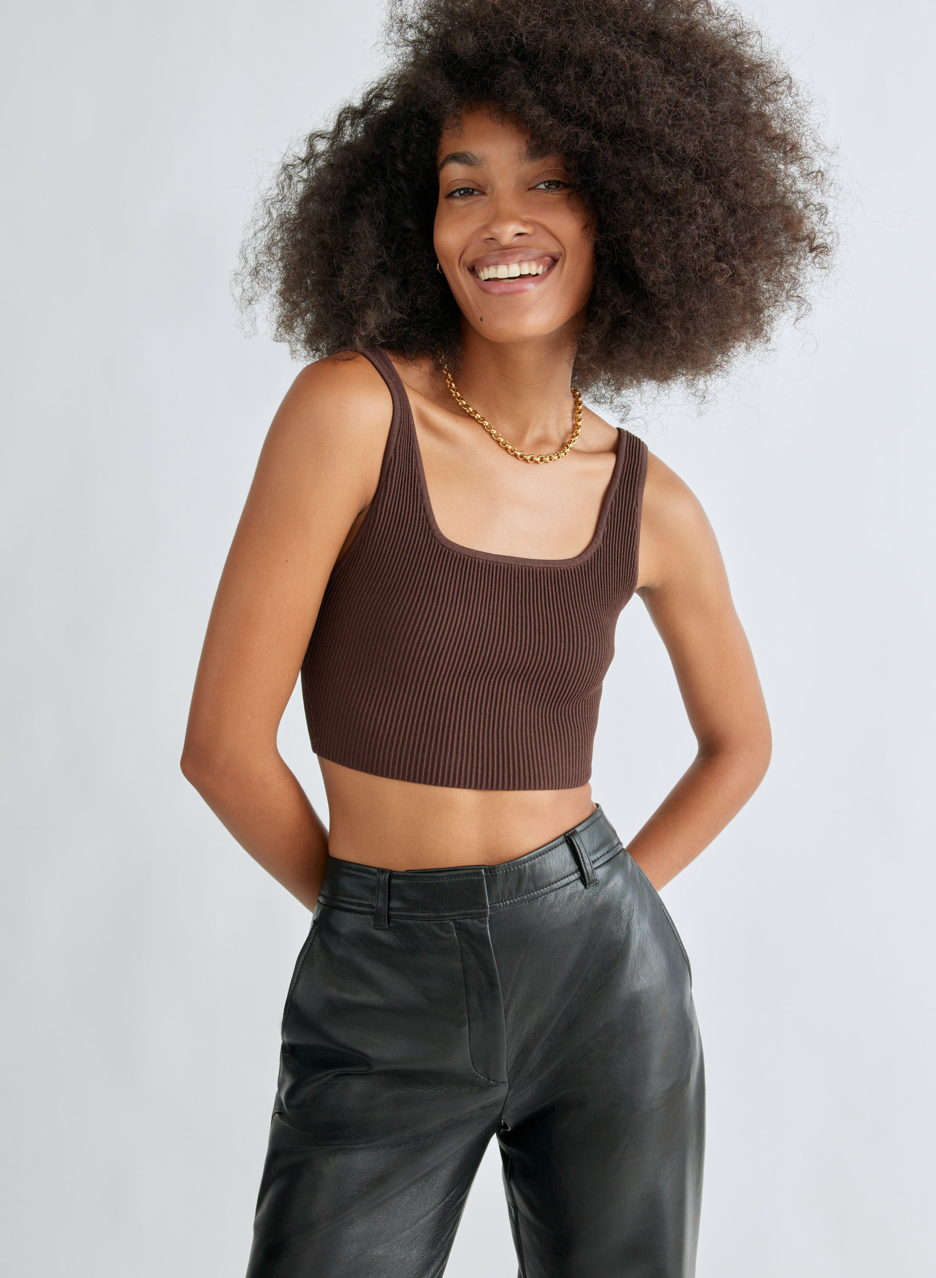 Sculpt Knit Cropped Tank