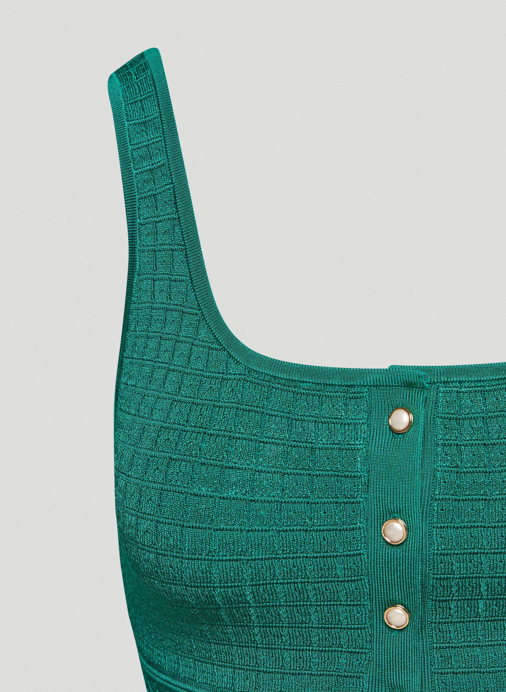 Sculpt Knit Button Tank